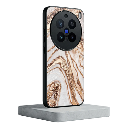 Luxe White vivo x200 pro mobile cover | shockproof glass phone case