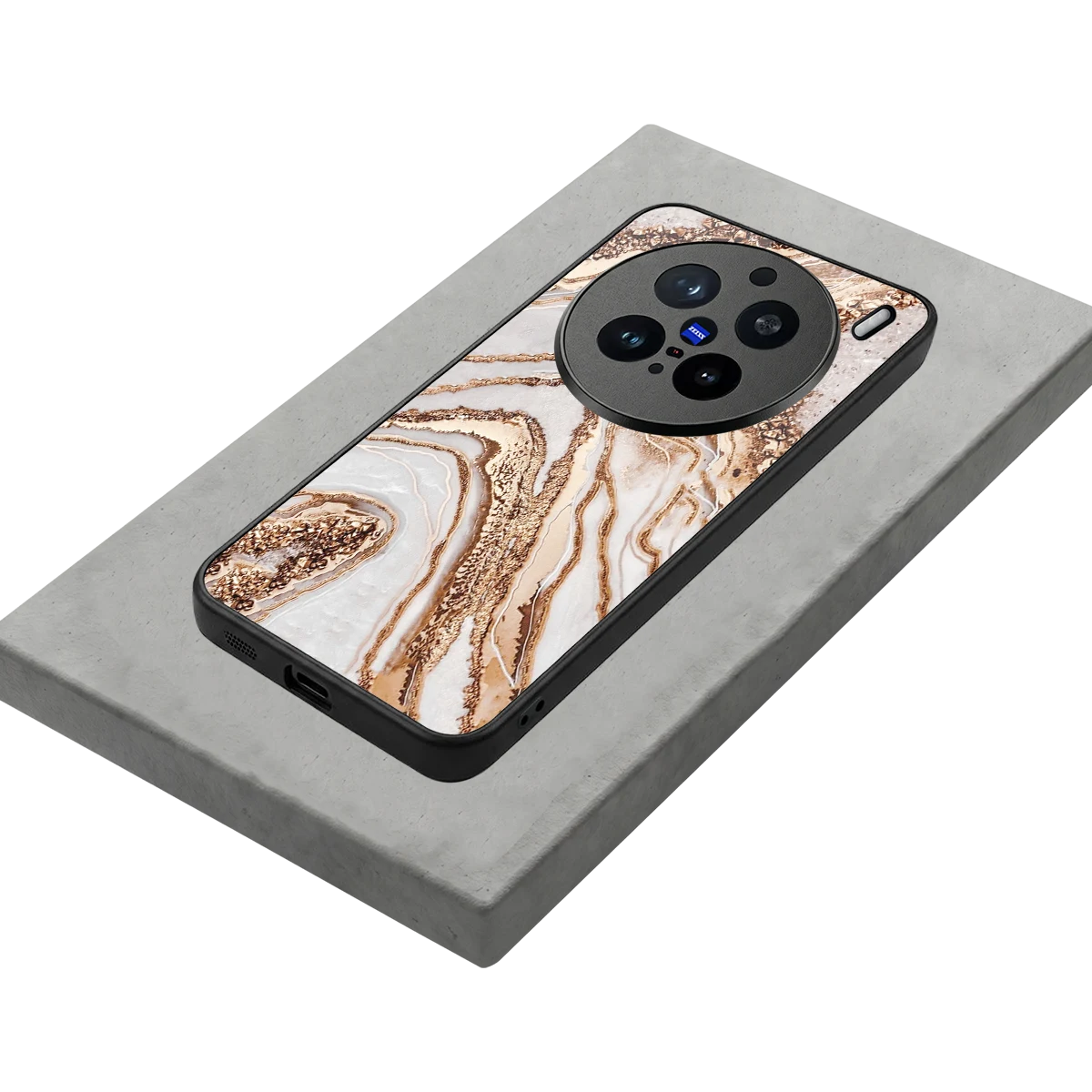 Luxe White stylish phone case for vivo x200 pro | glossy glass and slim fit