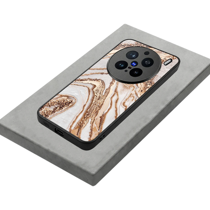 Luxe White stylish phone case for vivo x200 pro | glossy glass and slim fit