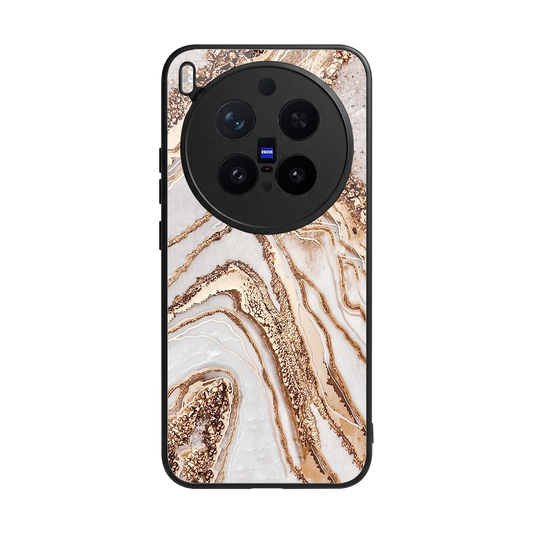 Luxe White back phone cover | glass case for vivo x300 pro