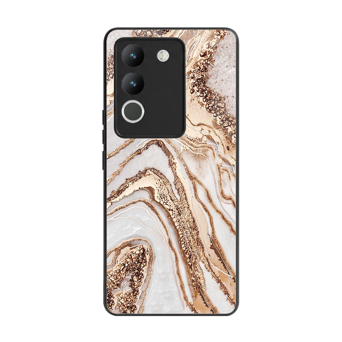 Luxe White back phone cover | glass case for vivo y200 5g