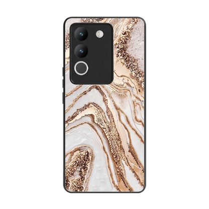 Luxe White back phone cover | glass case for vivo y200 5g