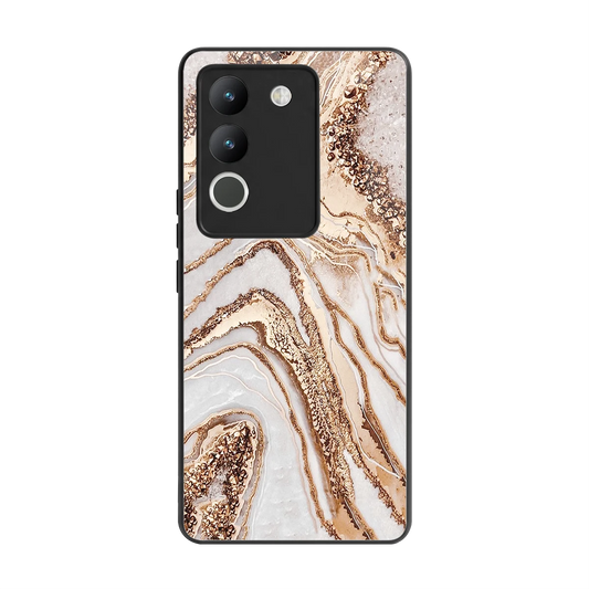 Luxe White back phone cover | glass case for vivo y200 5g