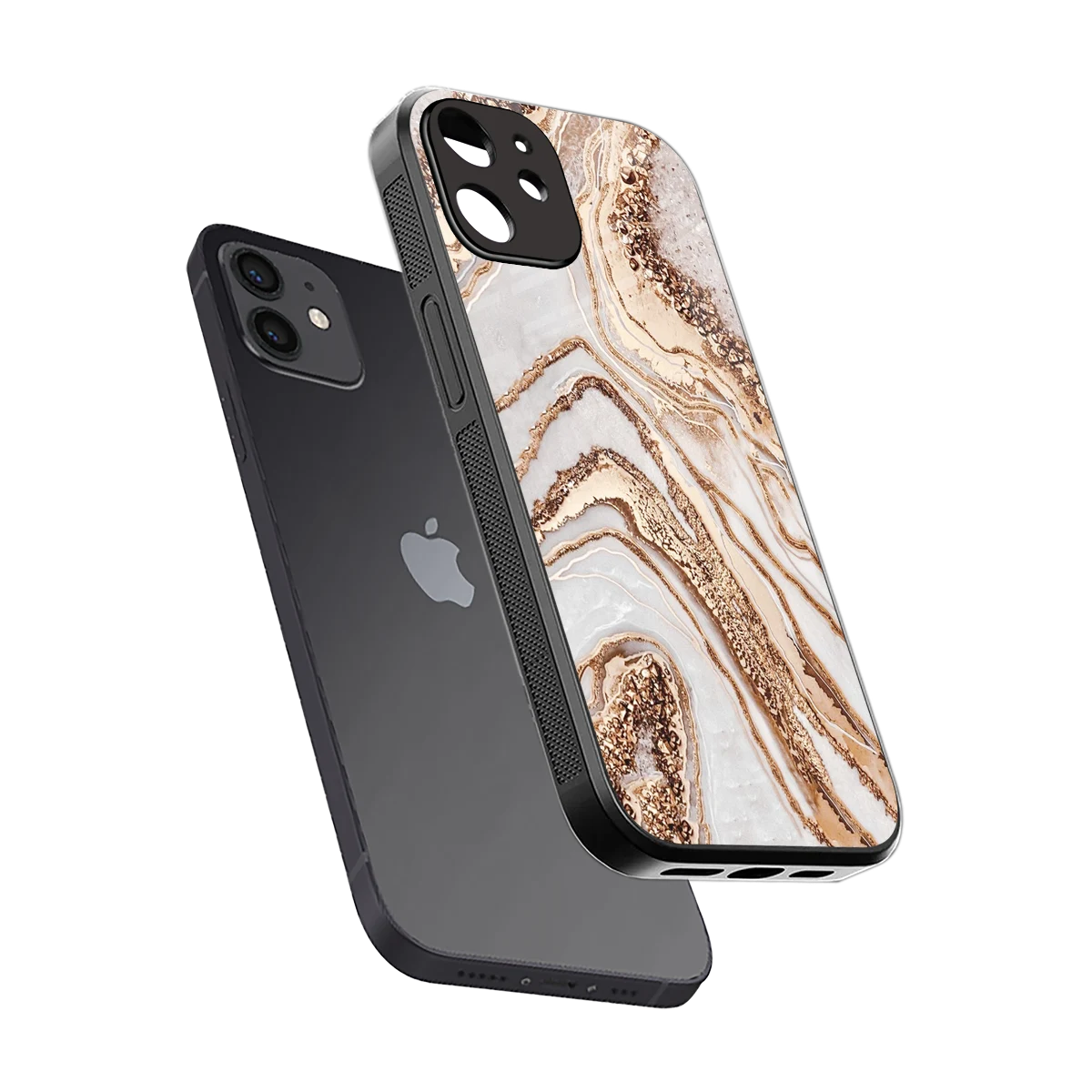 Luxe White sleek iphone 12 cover with tempered glass back and TPU edges