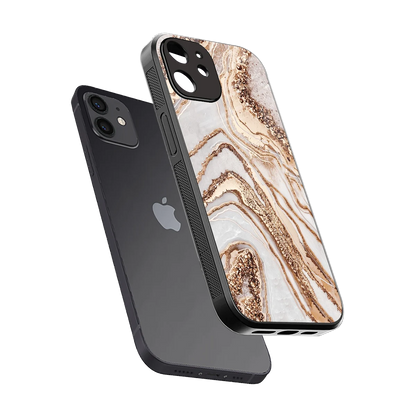 Luxe White sleek iphone 12 cover with tempered glass back and TPU edges