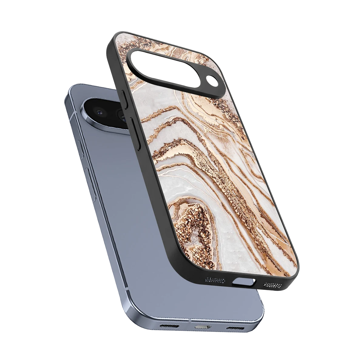 Luxe White sleek google pixel 10 cover with tempered glass back and TPU edges