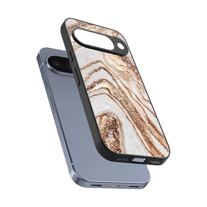 Luxe White sleek google pixel 10 cover with tempered glass back and TPU edges