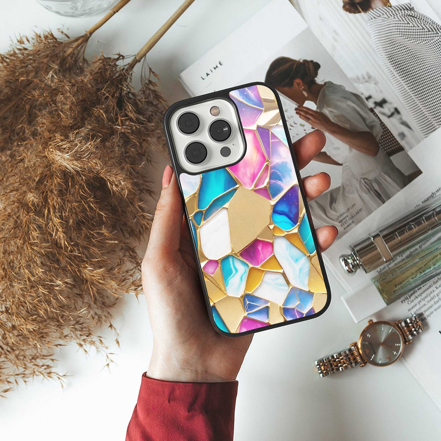 Luxe Spectrum Phone Case for Iphone 16 | Glass Case