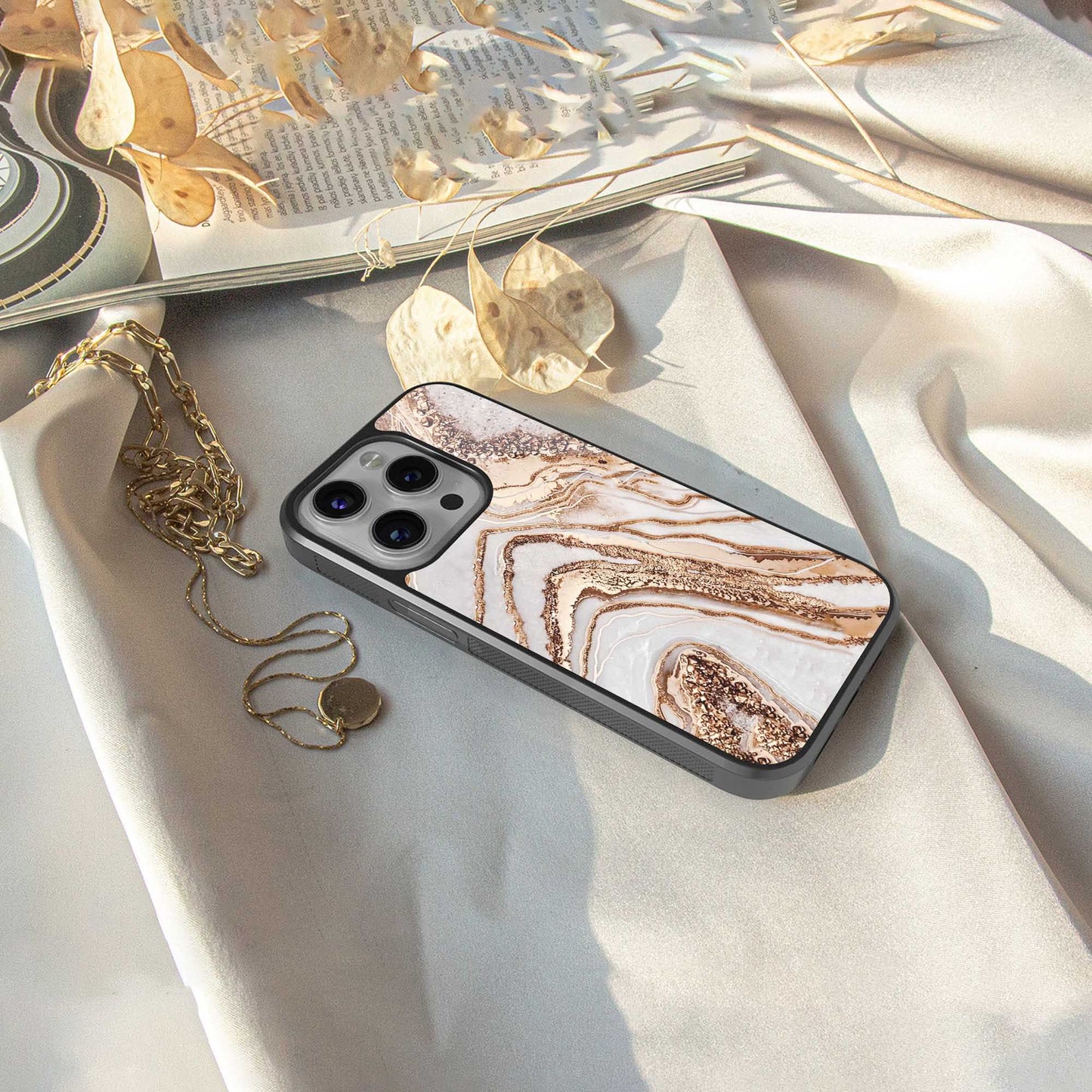 Luxe White Phone Case for Iphone 16 | Glass Case