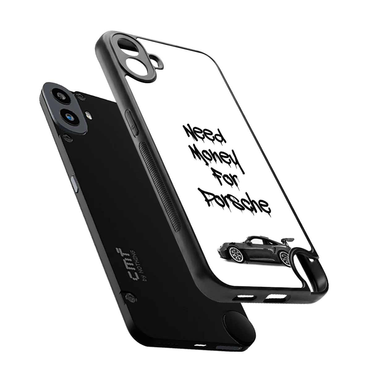 Luxury Hustle sleek cmf nothing phone 1 cover with tempered glass back and TPU edges