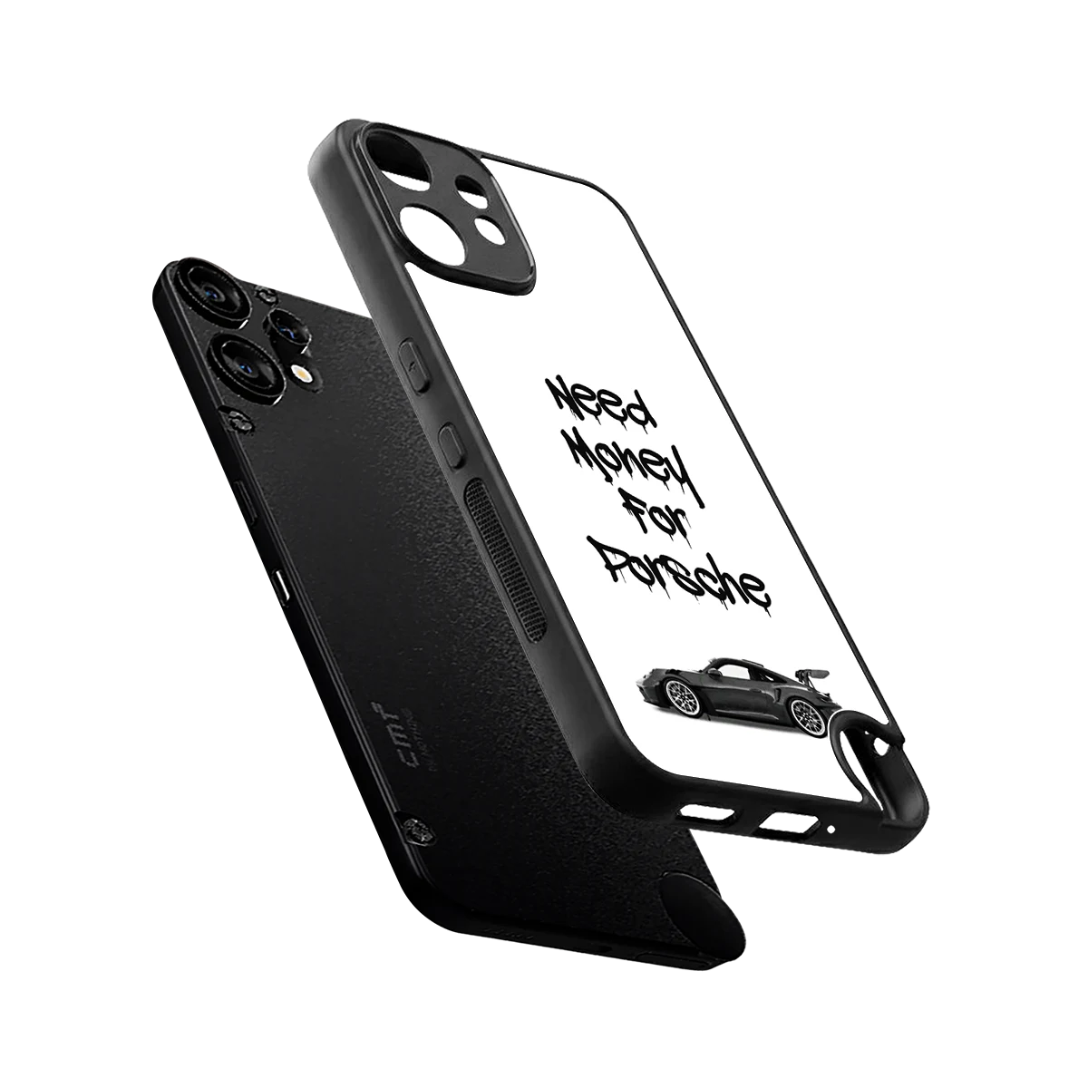 Luxury Hustle sleek cmf nothing phone 2 pro cover with tempered glass back and TPU edges