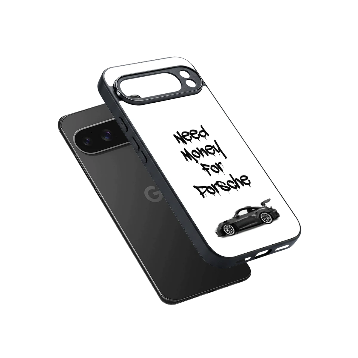 Luxury Hustle sleek google pixel 10 pro xl cover with tempered glass back and TPU edges