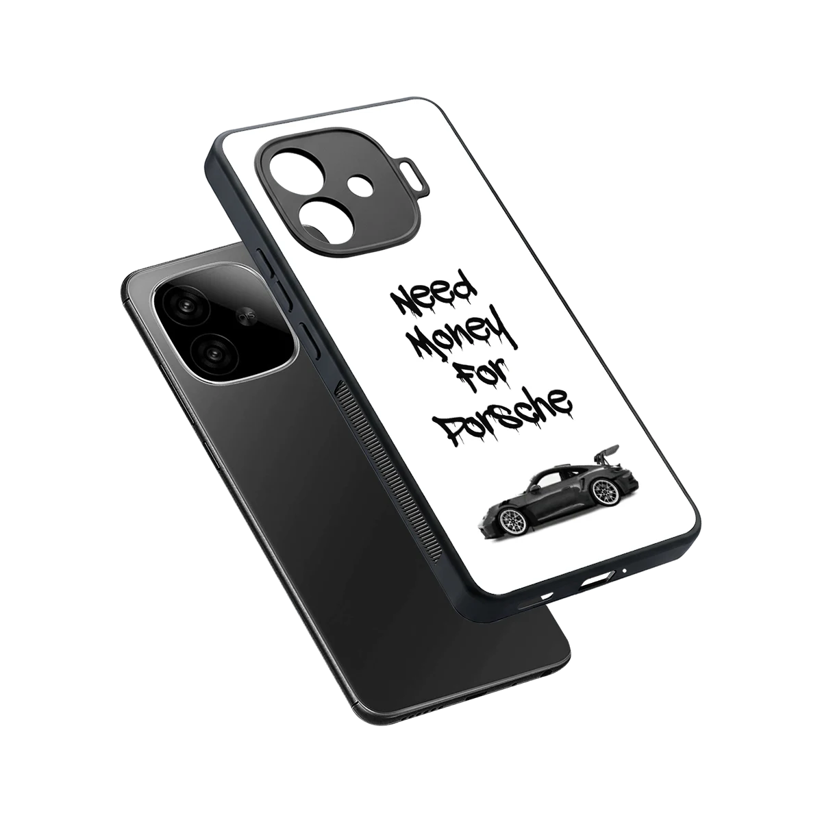 Luxury Hustle sleek iqoo neo 10r 5g cover with tempered glass back and TPU edges