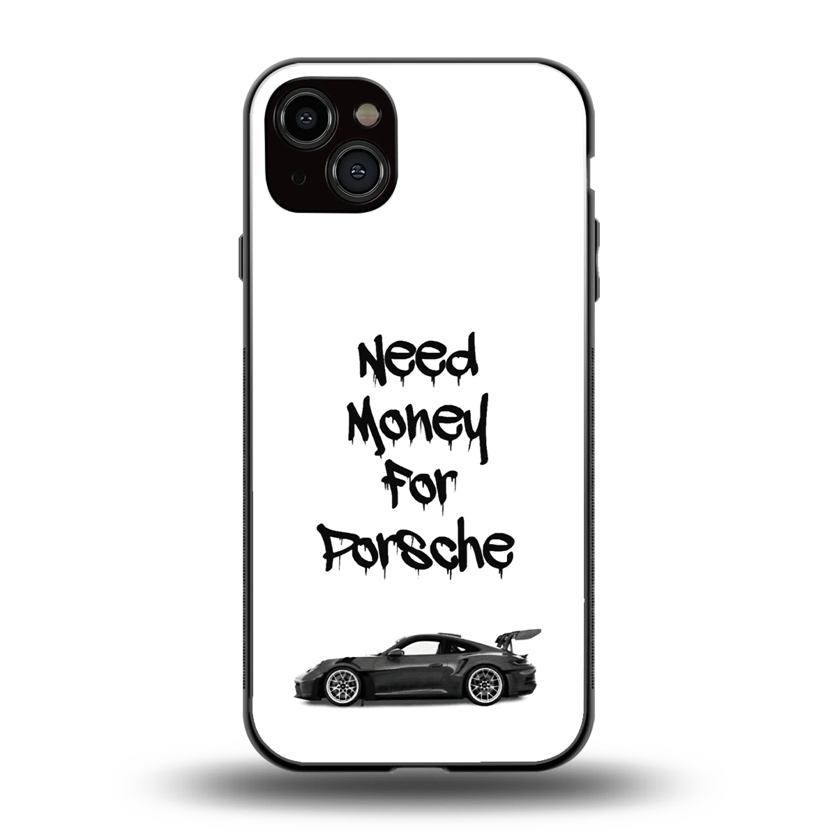 Luxury Hustle back phone cover | glass case for iphone 15 plus
