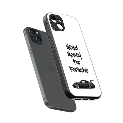 Luxury Hustle sleek iphone 15 plus cover with tempered glass back and TPU edges