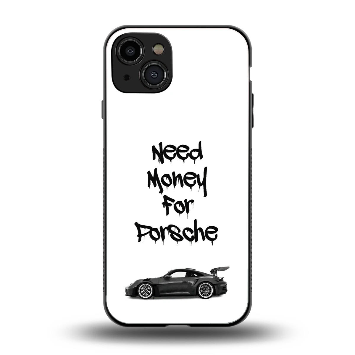 Luxury Hustle back phone cover | glass case for iphone 15