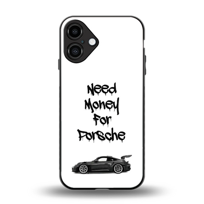 Luxury Hustle back phone cover | glass case for iphone 16 plus