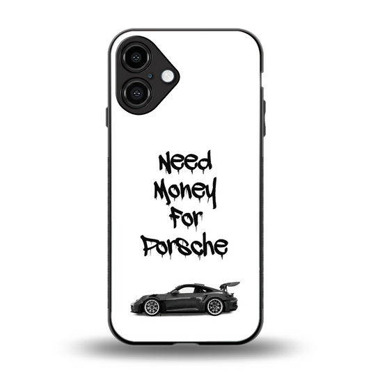 Luxury Hustle back phone cover | glass case for iphone 16 plus