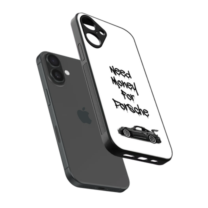 Luxury Hustle sleek iphone 16 plus cover with tempered glass back and TPU edges