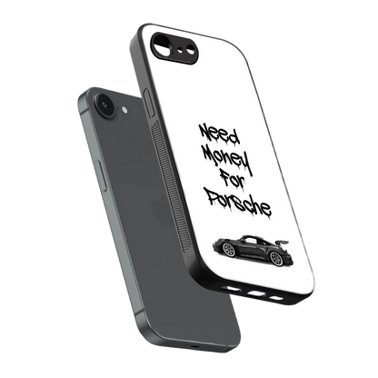 Luxury Hustle sleek iphone 17e cover with tempered glass back and TPU edges