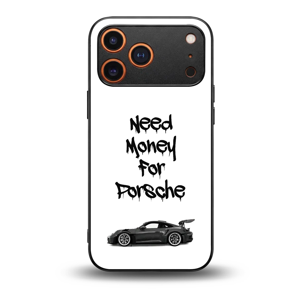 Luxury Hustle back phone cover | glass case for iphone 17 pro