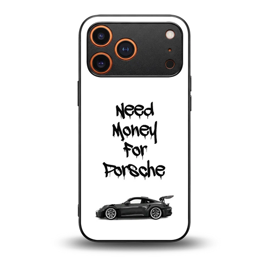 Luxury Hustle back phone cover | glass case for iphone 17 pro max