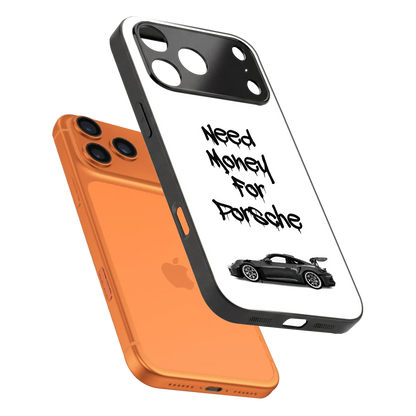 Luxury Hustle sleek iphone 17 pro max cover with tempered glass back and TPU edges