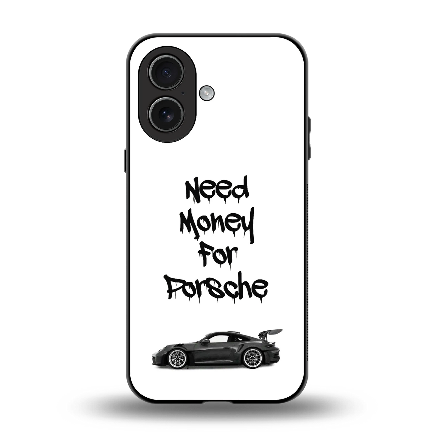 Luxury Hustle back phone cover | glass case for iphone 17