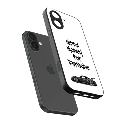 Luxury Hustle sleek iphone 17 cover with tempered glass back and TPU edges