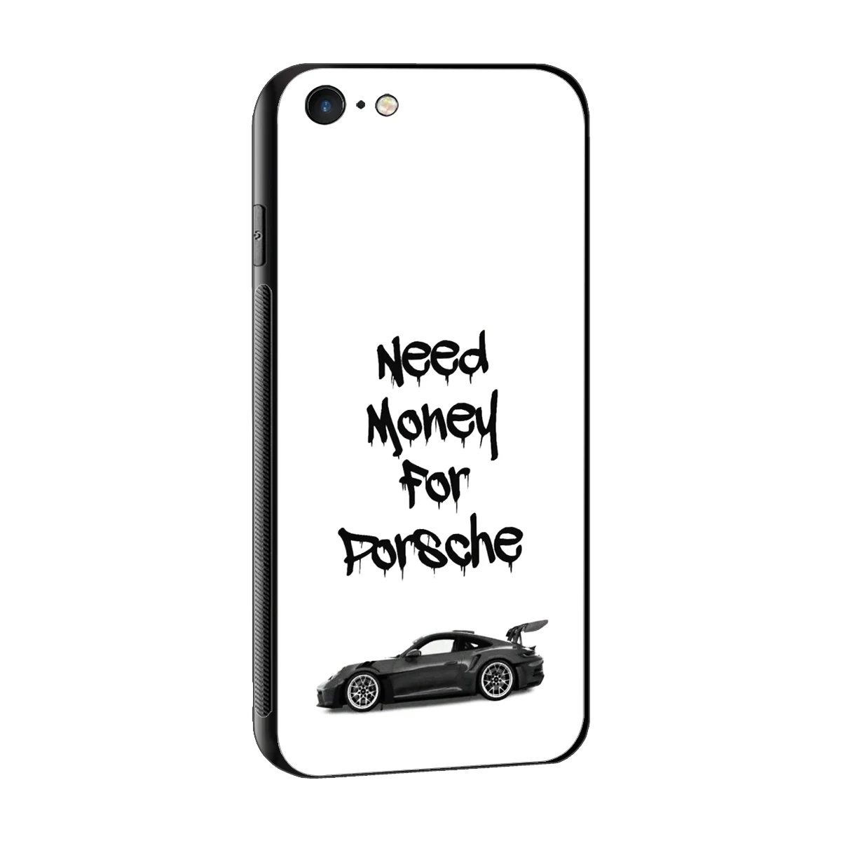 Luxury Hustle sleek iphone 6s plus cover with tempered glass back and TPU edges