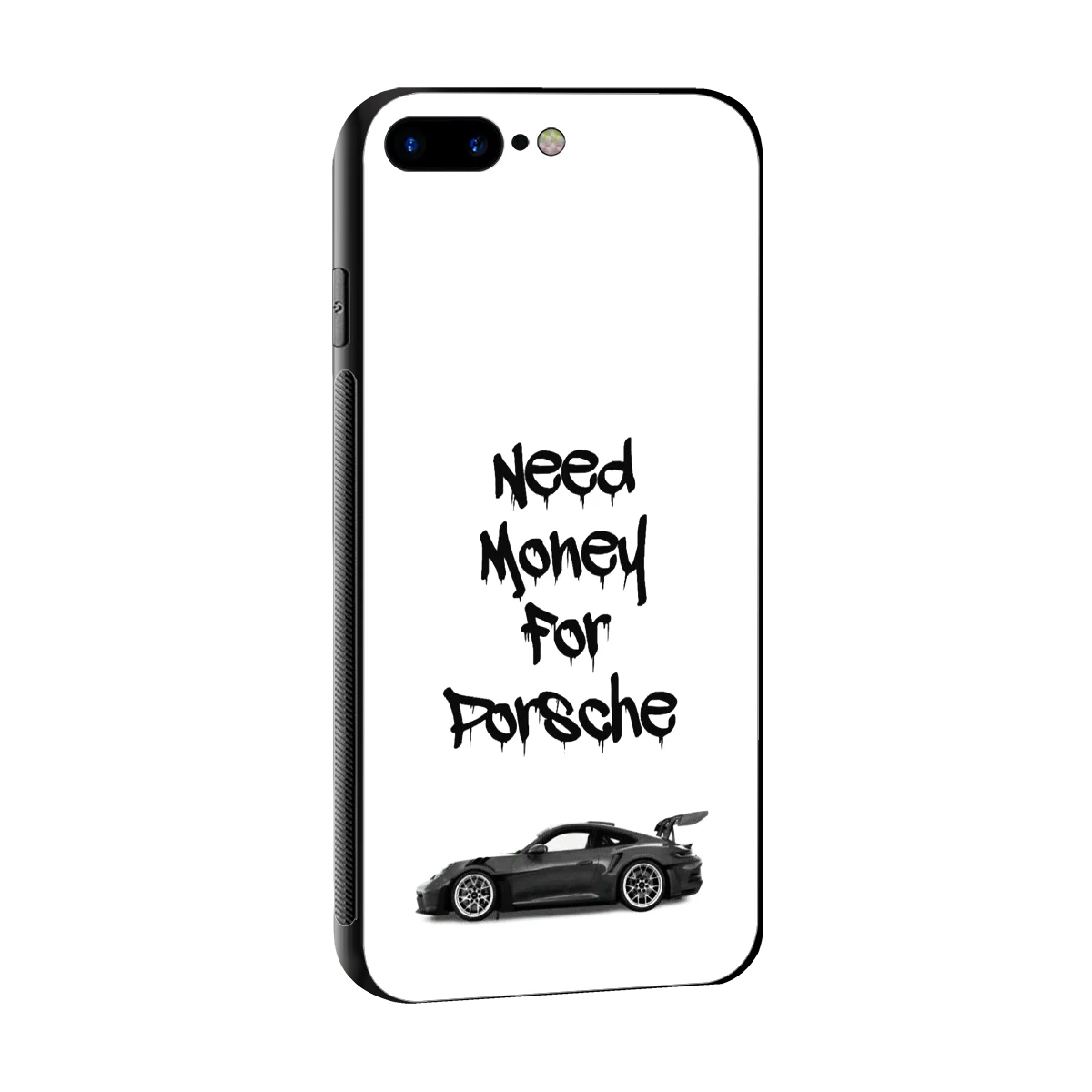 Luxury Hustle sleek iphone 8 plus cover with tempered glass back and TPU edges