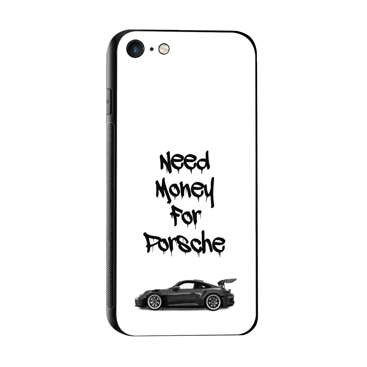 Luxury Hustle sleek iphone 7 cover with tempered glass back and TPU edges