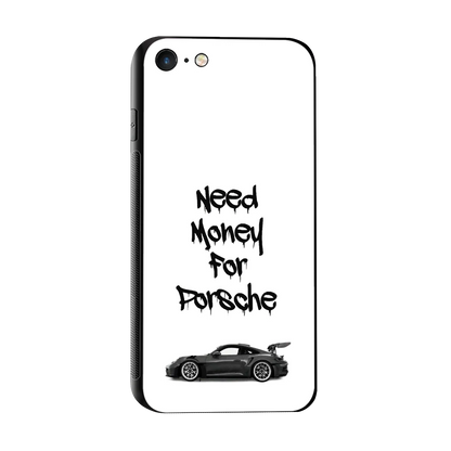 Luxury Hustle sleek iphone 7 cover with tempered glass back and TPU edges
