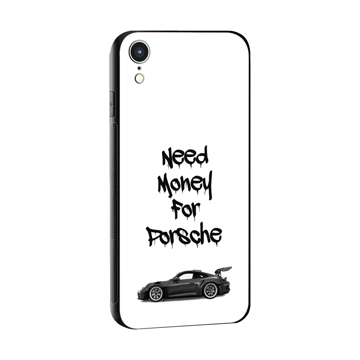 Luxury Hustle sleek iphone xr cover with tempered glass back and TPU edges