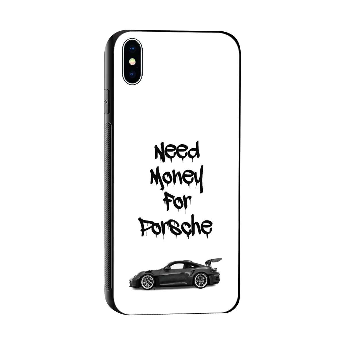 Luxury Hustle sleek iphone xs max cover with tempered glass back and TPU edges
