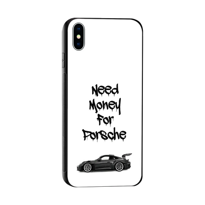 Luxury Hustle sleek iphone xs max cover with tempered glass back and TPU edges