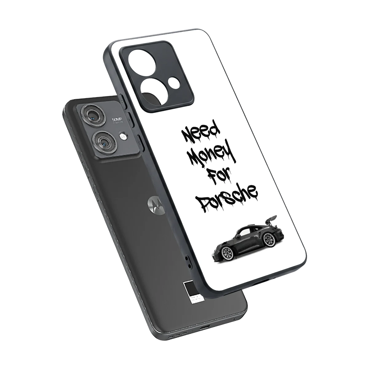 Luxury Hustle sleek motorola edge 40 neo 5g cover with tempered glass back and TPU edges