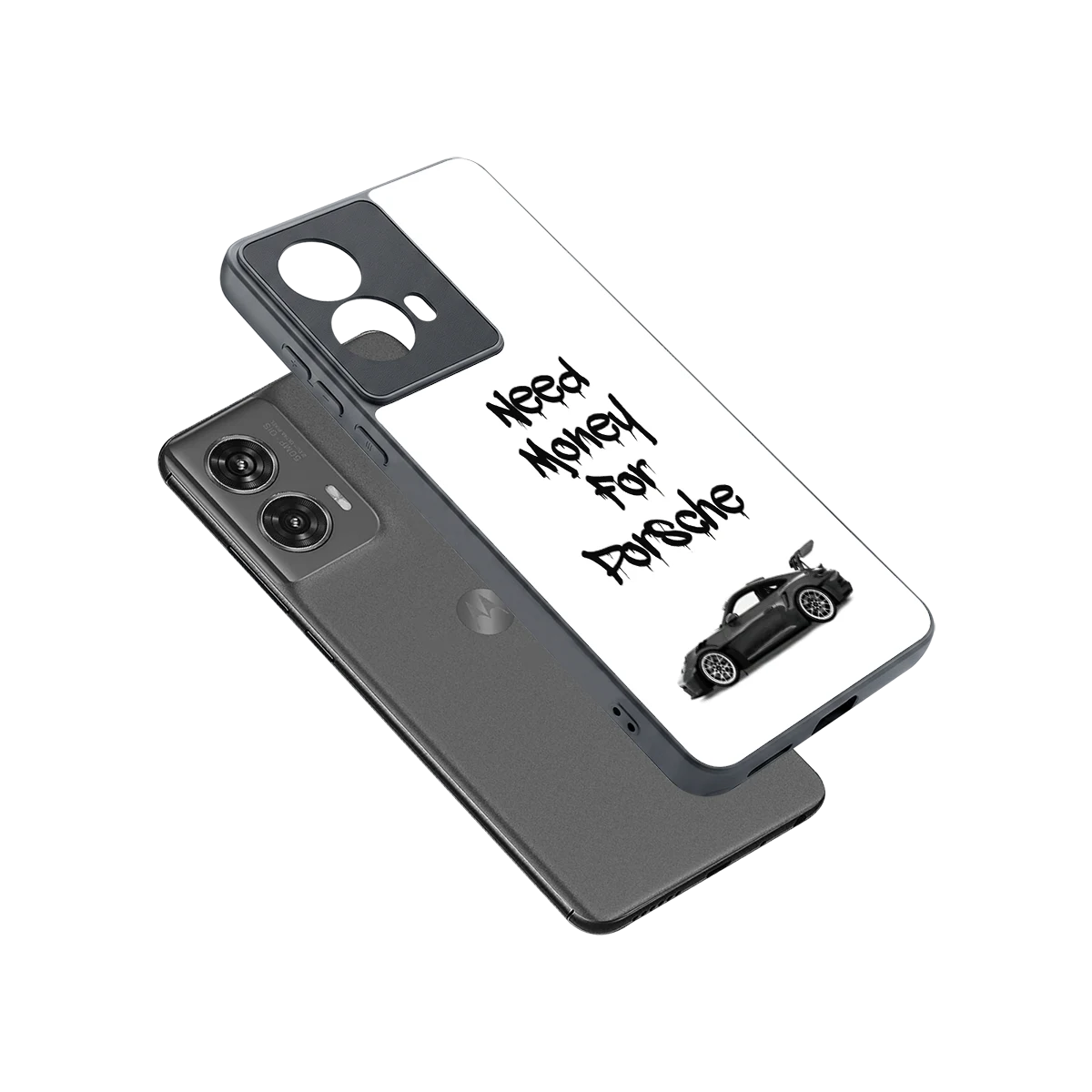Luxury Hustle sleek motorola edge 50 fusion cover with tempered glass back and TPU edges