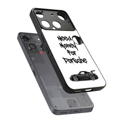 Luxury Hustle sleek nothing phone 3 cover with tempered glass back and TPU edges