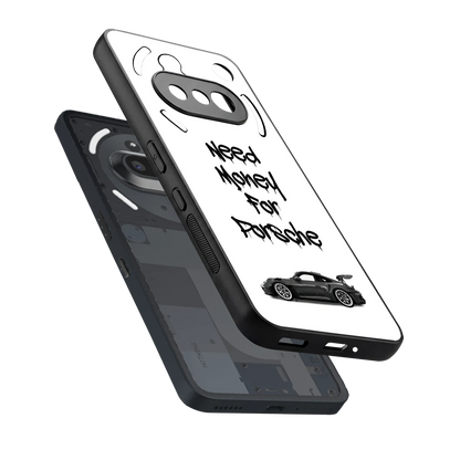 Luxury Hustle sleek nothing phone 3a cover with tempered glass back and TPU edges