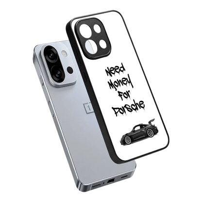 Luxury Hustle sleek oneplus 13s cover with tempered glass back and TPU edges