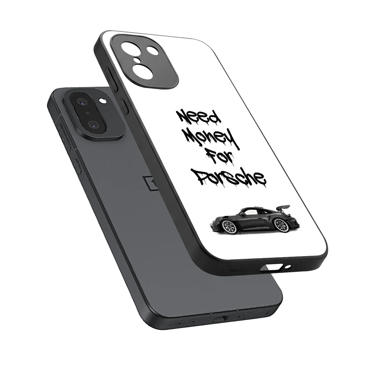 Luxury Hustle sleek oneplus 15r cover with tempered glass back and TPU edges