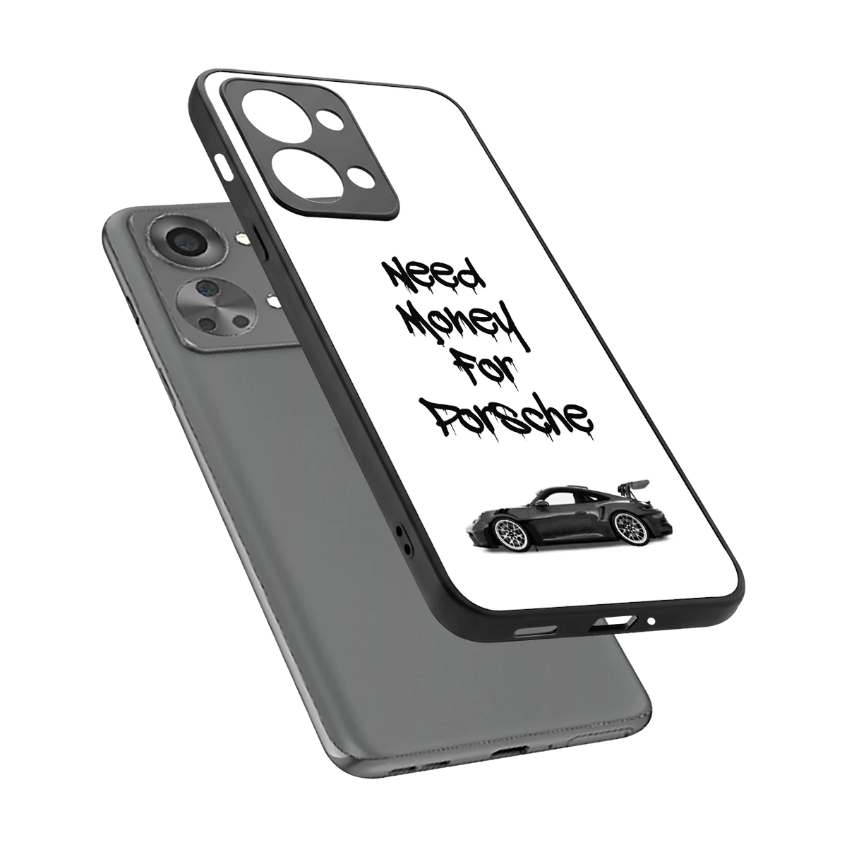 Luxury Hustle sleek oneplus nord 2t cover with tempered glass back and TPU edges