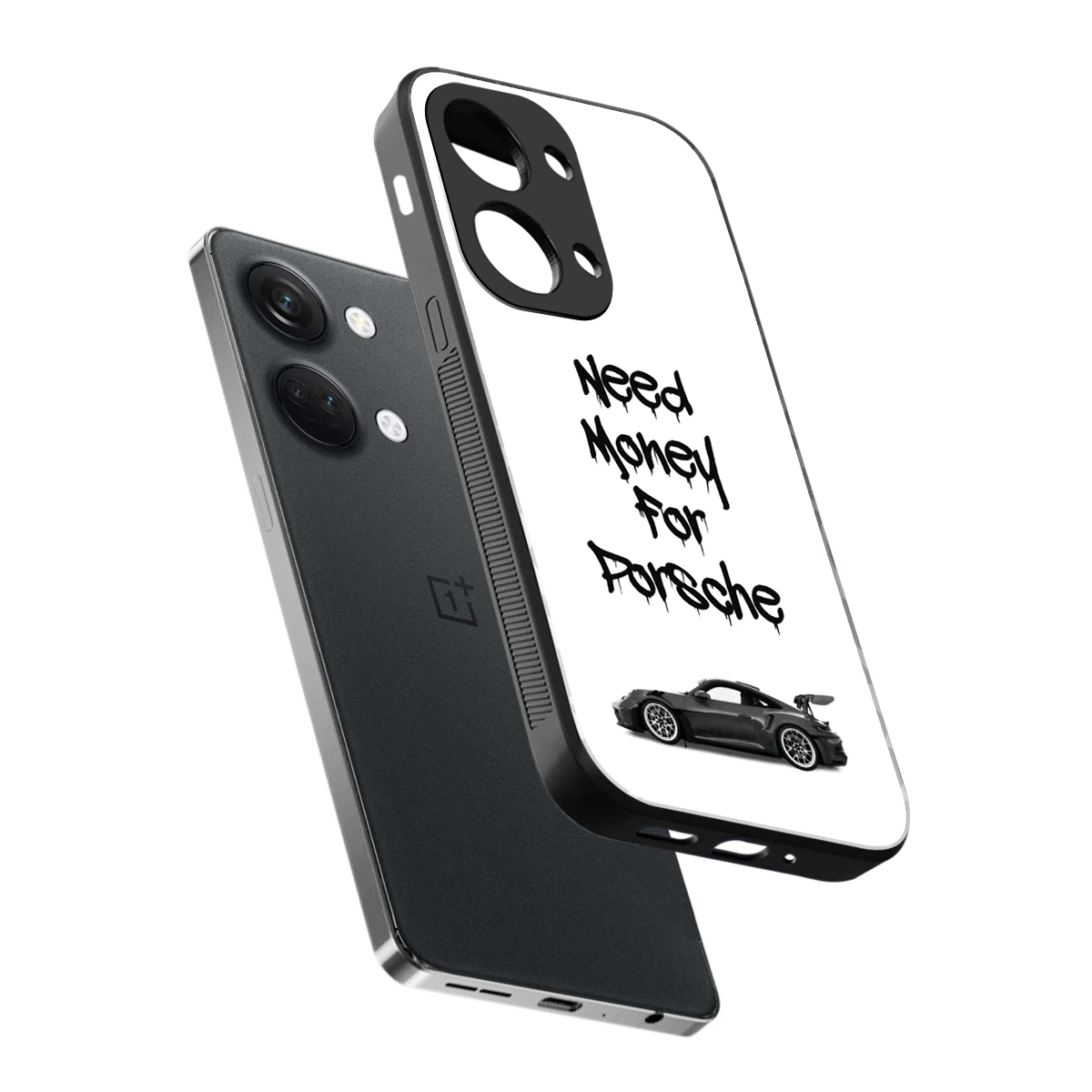 Luxury Hustle sleek oneplus nord 3 cover with tempered glass back and TPU edges