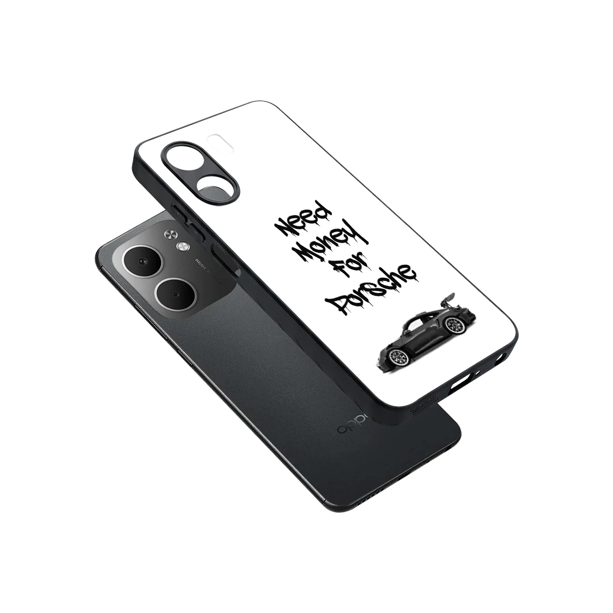 Luxury Hustle sleek oppo a5x 5g cover with tempered glass back and TPU edges