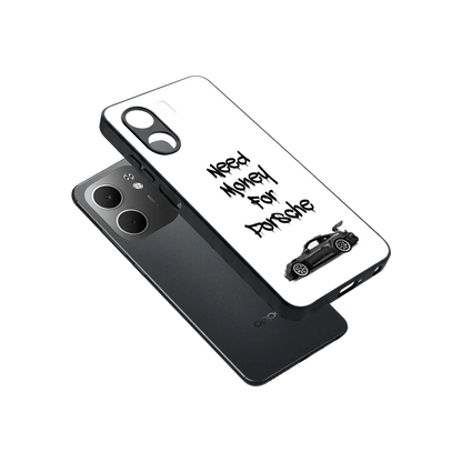 Luxury Hustle sleek oppo a5x 5g cover with tempered glass back and TPU edges