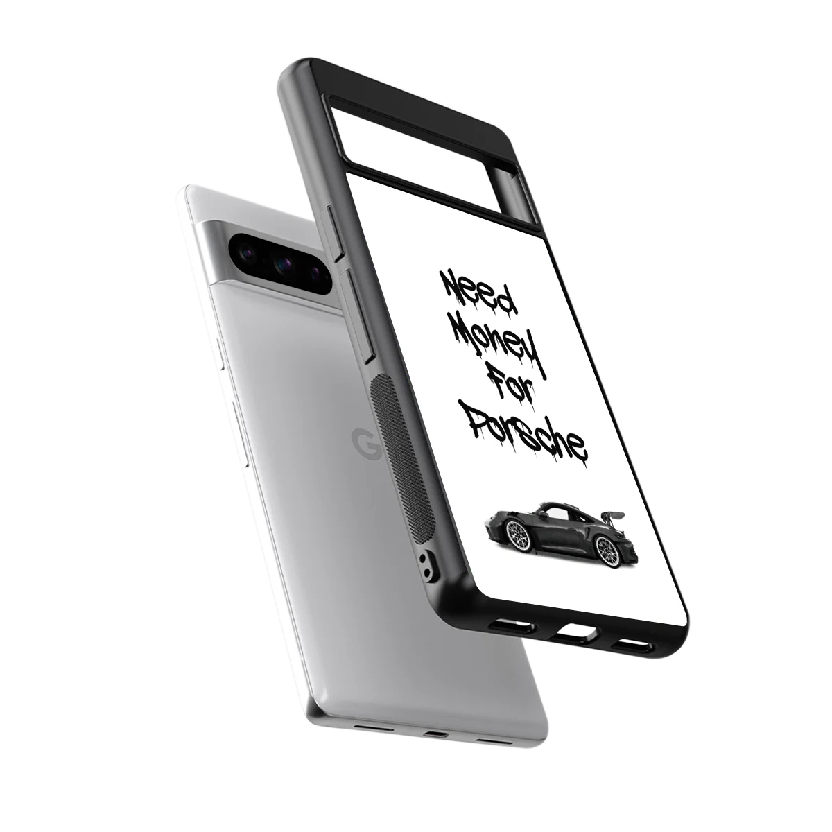 Luxury Hustle sleek google pixel 8 pro cover with tempered glass back and TPU edges