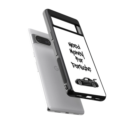 Luxury Hustle sleek google pixel 8 cover with tempered glass back and TPU edges