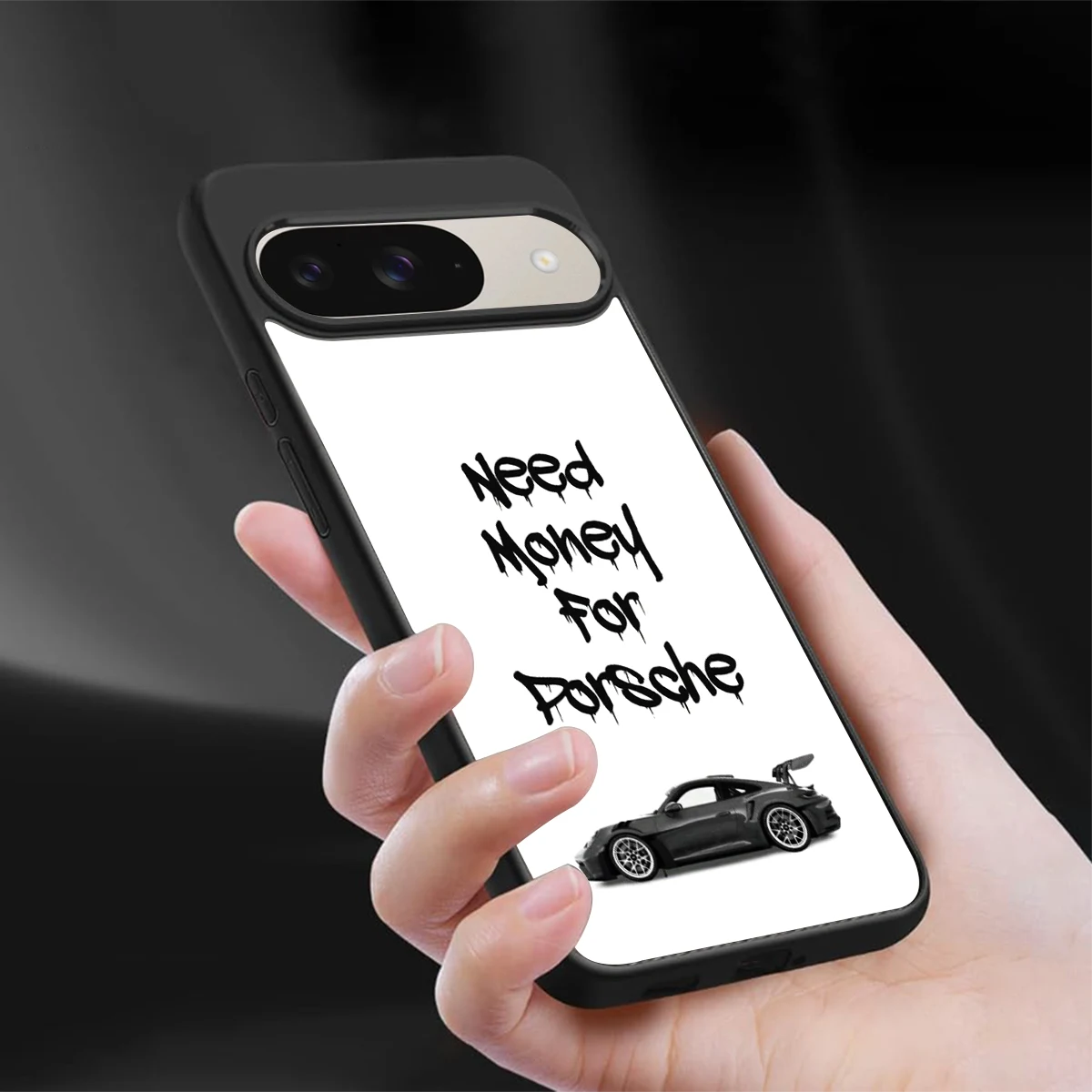 Luxury Hustle sleek google pixel 9 cover with tempered glass back and TPU edges