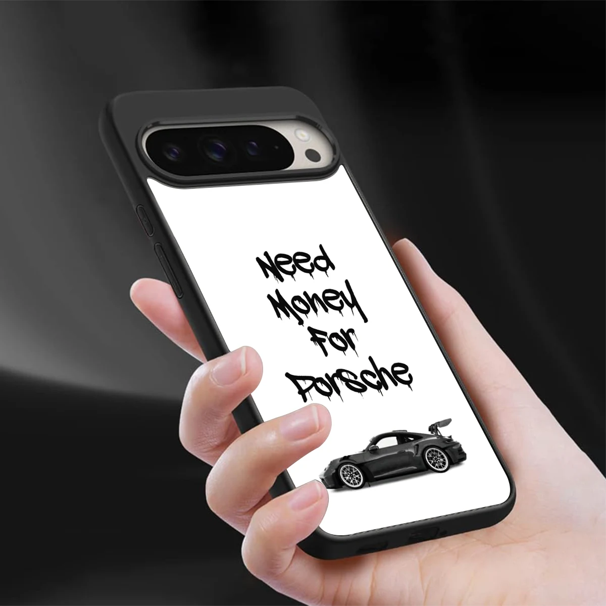 Luxury Hustle sleek google pixel 9 pro cover with tempered glass back and TPU edges